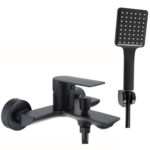 Смеситель для ванны REA URBAN BLACK черный настенный с изливом Купить Смеситель для ванны REA URBAN BLACK черный настенный с изливом в Киеве vannaja.kiev.ua