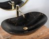 Купить Умывальник (раковина) REA ROYAL 60 MARBLE BLACK MATT накладной черный в Киеве vannaja.kiev.ua