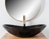 Купить Умывальник (раковина) REA ROYAL 60 MARBLE BLACK MATT накладной черный в Киеве vannaja.kiev.ua