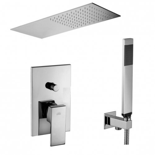 Купити В душ система з Великою лійкою 500 мм Paffoni DS2Slim Shower прихованого монтажу із змішувачем в Києві vannaja.kiev.ua
