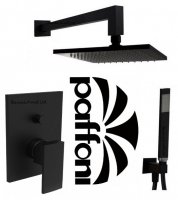 KITELLE015/MNO+ZDUP112NO Черный матовый Душевая система комплект Paffoni KITELLE015/MNO Quadro PQNO однорычажный смеситель + Гигиенический душ ZDUP112NO