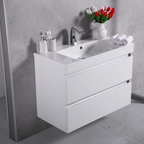Купить Fancy Marble Тумба Borneo 900 с Умывальником Подвесная 90*46 см Цвет Белый в Киеве vannaja.kiev.ua