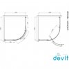 Купити топ душових кабін 100х100 см Devit Comfort FEN1223 одні двері з ручкою на склі 8 мм в Києві vannaja.kiev.ua