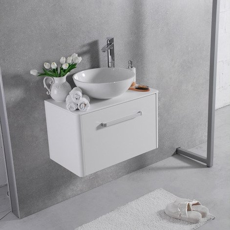 Купить Тумба с умывальником 70 см Fancy Marble Fiji 70 + Mona 420 + столешницей Цвет Белый в Киеве vannaja.kiev.ua