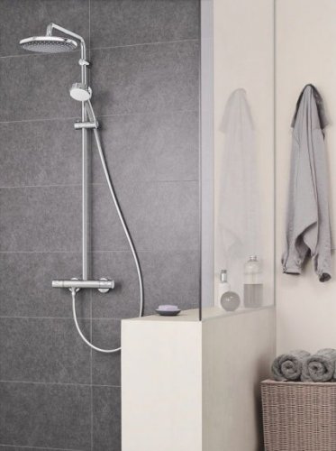 Кран с душевой лейкой Grohe 26670000 Tempesta Cosmopolitan System 250 ROUND 26670 Душевая система с термостатом для настенного монтажа Купить Кран с душевой лейкой Grohe 26670000 Tempesta Cosmopolitan System 250 ROUND 26670 Душевая система с термостатом для настенного монтажа в Киеве vannaja.kiev.ua
