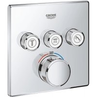 Скрытая душевая система квадрат Grohe 34864000 Grohtherm SmartControl с Rainshower SmartActive 310 Cube 2 режима