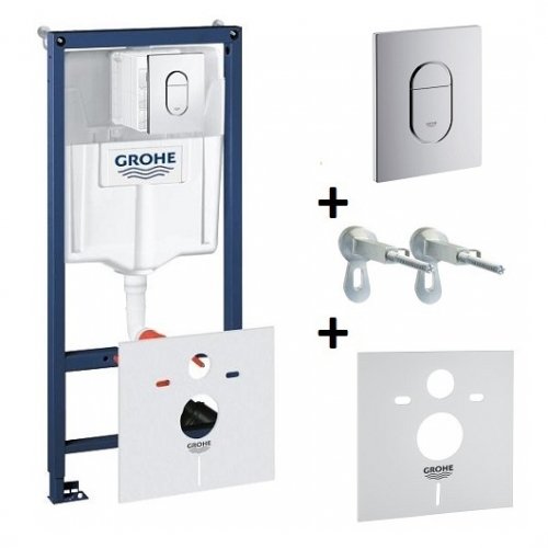 Grohe 38929000 Rapid SL 38929 Инсталляция для подвесного унитаза 4 в 1 в сборе, хром кнопка Купить Grohe 38929000 Rapid SL 38929 Инсталляция для подвесного унитаза 4 в 1 в сборе, хром кнопка в Киеве vannaja.kiev.ua