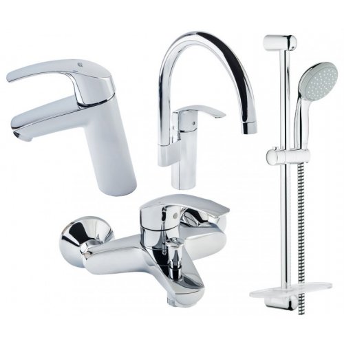 Купити Набір змішувачів 4 в 1 Ванну і Кухню GROHE 123248 EUROSMART 123248MK в Києві vannaja.kiev.ua