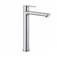 Смеситель для раковины Grohe Lineare 32114001 высокий 32114 размера S с EcoJoy, с выдвижным сливным гарнитуром в умывальнике, хром