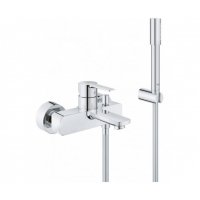 Смеситель для раковины Grohe Lineare 32114001 высокий 32114 размера S с EcoJoy, с выдвижным сливным гарнитуром в умывальнике, хром