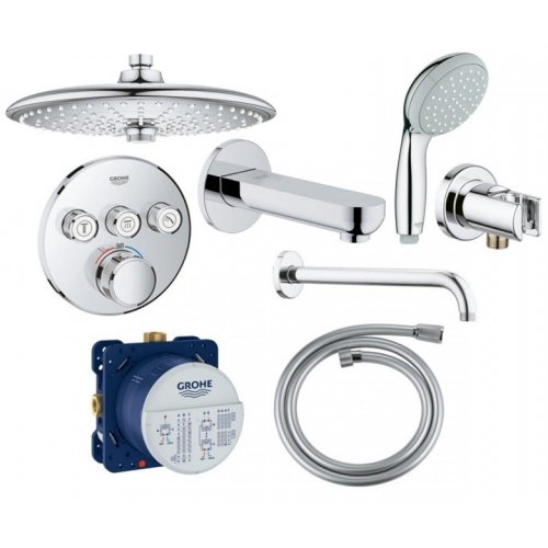 Купити Душова система прихованого монтажу GROHE SmartControl Cube 34614SC3 в Києві vannaja.kiev.ua