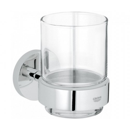 Купить Стакан подвесной с держателем GROHE 40447 Essentials 40447001 круглый настенный в Киеве vannaja.kiev.ua