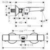 Купити HANSGROHE 13123000 Ecostat Universal 13123 Термостат смесітель для ванної з душем, хром латунь в Києві vannaja.kiev.ua