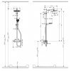 Купить Hansgrohe 27271000 + 40511000 Crometta E 240 1jet Showerpipe Душевая Стойка со Смесителем-Термостатом хром + набор крючков хром в Киеве vannaja.kiev.ua