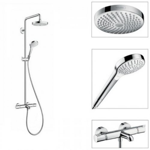 Купить Hansgrohe 27351400 Croma Select S 273514 Душевая стойка термостатом верхним душем 180 мм двумя типами струи и ручным душем цвет хром в Киеве vannaja.kiev.ua