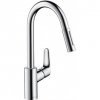 Купить Hansgrohe 31815000 Focus 31815 Смеситель для Кухни Выдвижной Излив Поворотный 150 ° 2 Вида Струи воды, хром в Киеве vannaja.kiev.ua