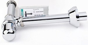 Купити Hansgrohe 52010000 Сифон Зливний для Раковини Пляшковий Металевий монтаж під Донний клапан Хром 52010 в Києві vannaja.kiev.ua