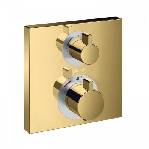 Купити Термостатичний змішувач Hansgrohe Ecostat Square Polished Gold Optic (15714990) в Києві vannaja.kiev.ua