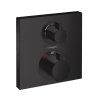 Купить Термостатический смеситель Hansgrohe Ecostat Square Matt Black 15714670 черный матовый скрытого монтажа на 2 прибора в Киеве vannaja.kiev.ua