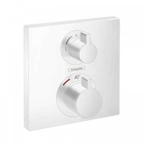 Купить Термостатический смеситель Hansgrohe Ecostat Square Matt White 15714700 белый матовый в Киеве vannaja.kiev.ua