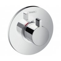 Hansgrohe Ecostat S 15758000 Термостат для душа 15758 в Киеве смеситель для скрытого монтажа на 2 розетки с запорным опрокидывающим клапаном - хром