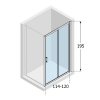 Купити Розсувна душова двері в нішу Novellini KALI2P114-1B Kali 114-120x195h профіль срібло / скло прозоре KALI2P1141B в Києві vannaja.kiev.ua