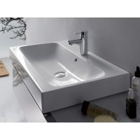 Раковина Geberit 500.302.01.1 Selnova Comfort 55 см з 1 отвором під змішувач і переливом білий глянець с