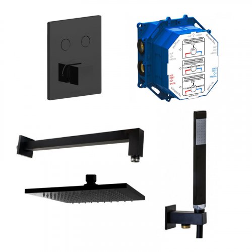 Купить Душевой набор Paffoni Compact-T Quadro черный Kit Compact-M Quadro в Киеве vannaja.kiev.ua