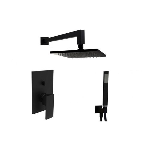 Купить Душевая система комплект Paffoni KITELLE015/MNO Quadro PQNO 4 в 1 чёрный матовый в Киеве vannaja.kiev.ua