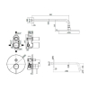 Купить с изливом душевой комплект для ванны Paffoni KITLIG015CR225/248 Shower, и верхним душем, хром в Киеве vannaja.kiev.ua