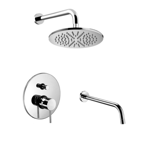 Купить с изливом душевой комплект для ванны Paffoni KITLIG015CR225/248 Shower, и верхним душем, хром в Киеве vannaja.kiev.ua