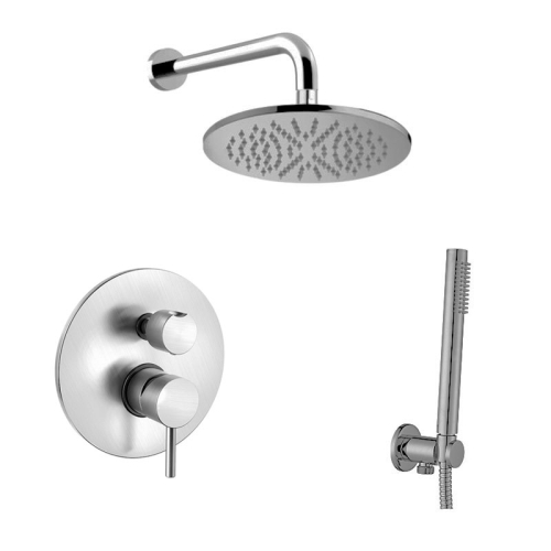 Купить paffoni KITLIG018ST300 Встроенная душевая система Paffoni Shower (верхний душ Ø300 мм, цвет сталь) в Киеве vannaja.kiev.ua