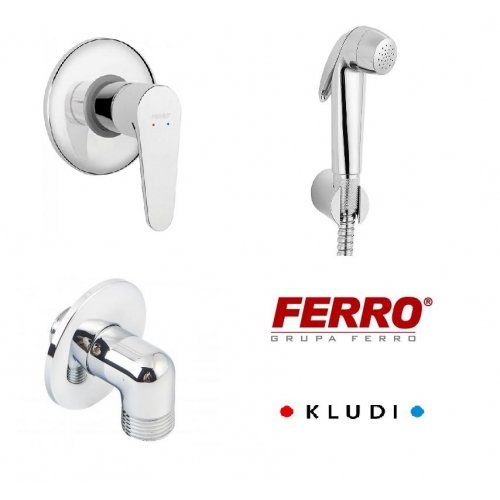 Купити Kludi 6054005 + Ferro N100B + BAG7PA Algeo Змішувач гігієнічного Душу Прихованого монтажу в Києві vannaja.kiev.ua
