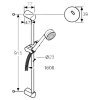 Купити KLUDI 6084086 ZENTA 3S 608408600 Black & White Душовий гарнітур 3S (дощова, м'яка, масажна) Стойка 90см Колір - Чорний / Хром в Києві vannaja.kiev.ua