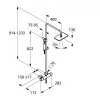 Купити KLUDI 4909505 E2 / A-QA 490950500 Душова Система з Верхнім Душем 140x245 мм з одним типом струменя і Ручним душем Термостат Колір Хром E2 / A-QA DUAL в Києві vannaja.kiev.ua