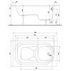 Купить KOLO XWP3120 DIUNA XWP3120000 ВАННА Сидячая 120 х 70 см + Ножки SN7 Прямоугольная Акриловая Киев в Киеве vannaja.kiev.ua
