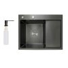 Мойка для кухни с крылом интегрированная правая Lidz Handmade H6350BR (LDH6350BRPVD45590) Brushed Black PVD 3,0/1,0 мм Купить Мойка для кухни с крылом интегрированная правая Lidz Handmade H6350BR (LDH6350BRPVD45590) Brushed Black PVD 3,0/1,0 мм в Киеве vannaja.kiev.ua