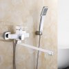 Купить Смеситель для ванны Lidz Wawel 005 с поворотным изливом (c душевым гарнитуром) (k35) LDWAW005WHI45399 White в Киеве vannaja.kiev.ua