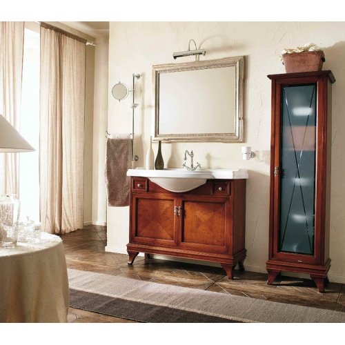 Купить LABOR LEGNO M0/11DX MARRIOT M011DX CHERRY Пенал Высокий 162 см Стекляные Дверцы Цвет - Вишня Артикул 101838 в Киеве vannaja.kiev.ua