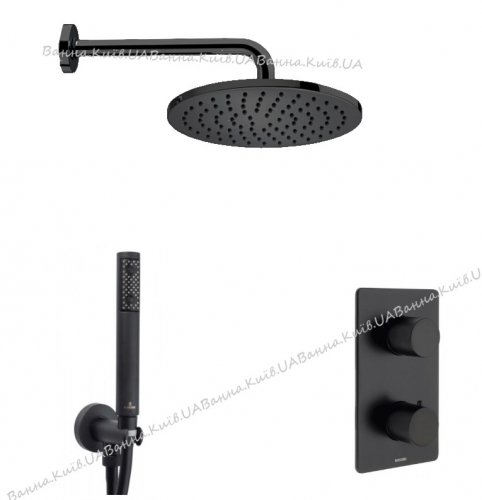 Купить Черные души скрытого монтажа с Термостатом Bossini M80237Nero Cosmo Tondo система M80237000073008 Black Matt M 80237 в Киеве vannaja.kiev.ua