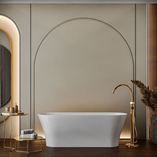 Купить Ванна из литого камня Studio Stone Nile 160х62 отдельностоящая, белая (NIL160062) в Киеве vannaja.kiev.ua