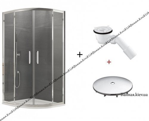 Полукруглая душевая кабина 90см раздвижные двери SanSwiss OCER550905007 + Kludi 210980500 Ocelia H = 190см серебряный блеск 1/4 окружности Купить Полукруглая душевая кабина 90см раздвижные двери SanSwiss OCER550905007 + Kludi 210980500 Ocelia H = 190см серебряный блеск 1/4 окружности в Киеве vannaja.kiev.ua