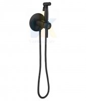 квадратный черный матовый гигиенический душ скрытого монтажа Perla PSS7906B Smart