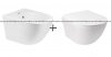 Купить Комплект унитаз подвесной и биде Qtap QT07335176W + QT07555376W Jay Rimless сиденье Slim Duroplast в Киеве vannaja.kiev.ua
