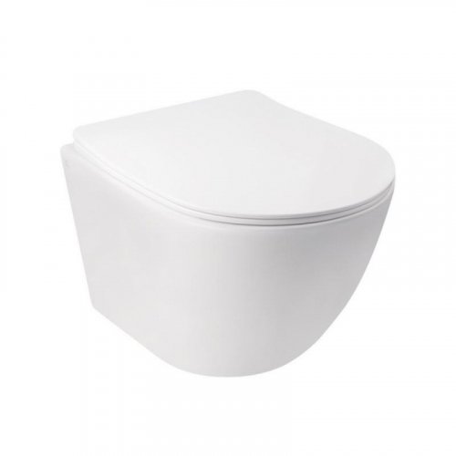Купить туалет купить в квартиру Qtap Jay QT07335177W подвесной унитаз Ultra Quiet сиденье Slim Duroplast/ Soft-close/ Quick relase 485 мм в Киеве vannaja.kiev.ua
