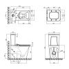 Купить Прямоугольный унитаз купить Qtap QT12221222AW Nando напольный Rimless нижний подвод сиденье Slim Soft-close бачок 3/6 в Киеве vannaja.kiev.ua