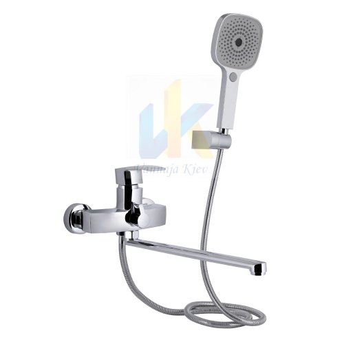 Купить Смеситель для ванны Qtap Swan Eco с длинным поворотным изливом (c душевым гарнитуром) QTSWA2601CRM45533 Chrome в Киеве vannaja.kiev.ua
