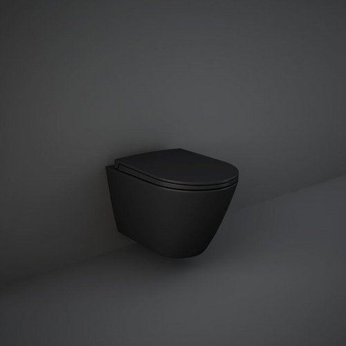 Купити Унітаз підвісний чорний Rak RST23504A FEELING Rimless Matt Black в Києві vannaja.kiev.ua