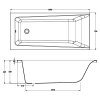 Купить ванная акриловая 150x70 см Cersanit Lorena S301-074 Прямоугольная с Ножками S301074 купить в Киеве vannaja.kiev.ua