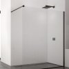 Купить черная матовая перегородка SanSwiss Easy STR4P1200607 BlackLine WALK-IN фиксированное стекло прозрачное 120x200 см в Киеве vannaja.kiev.ua